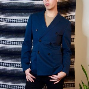 Espress Navy Double Breasted Blazer